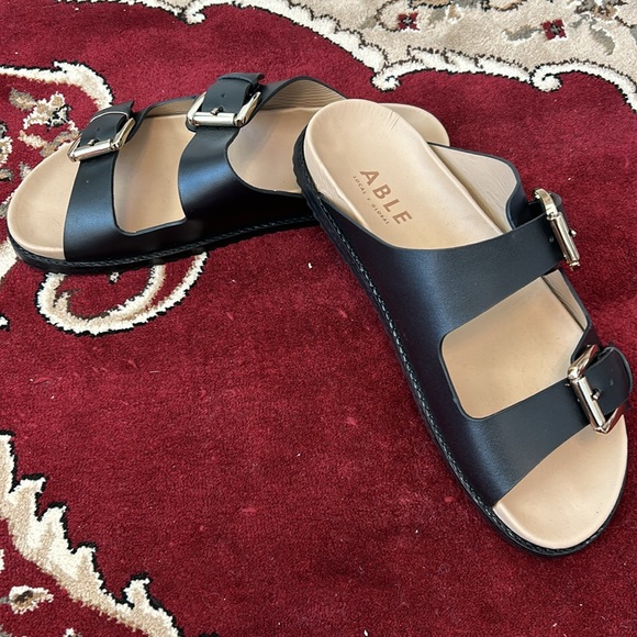🆕  Able Local+Global Whitney Sandal Black in Size 11M - Picture 2 of 9